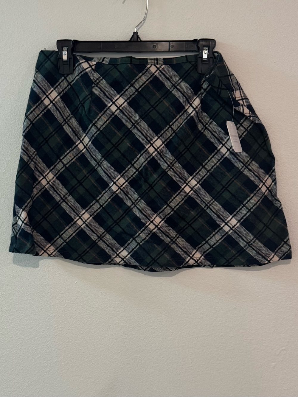 Alterd State Plaid A-Line Mini Skirt in Dark Green and Black